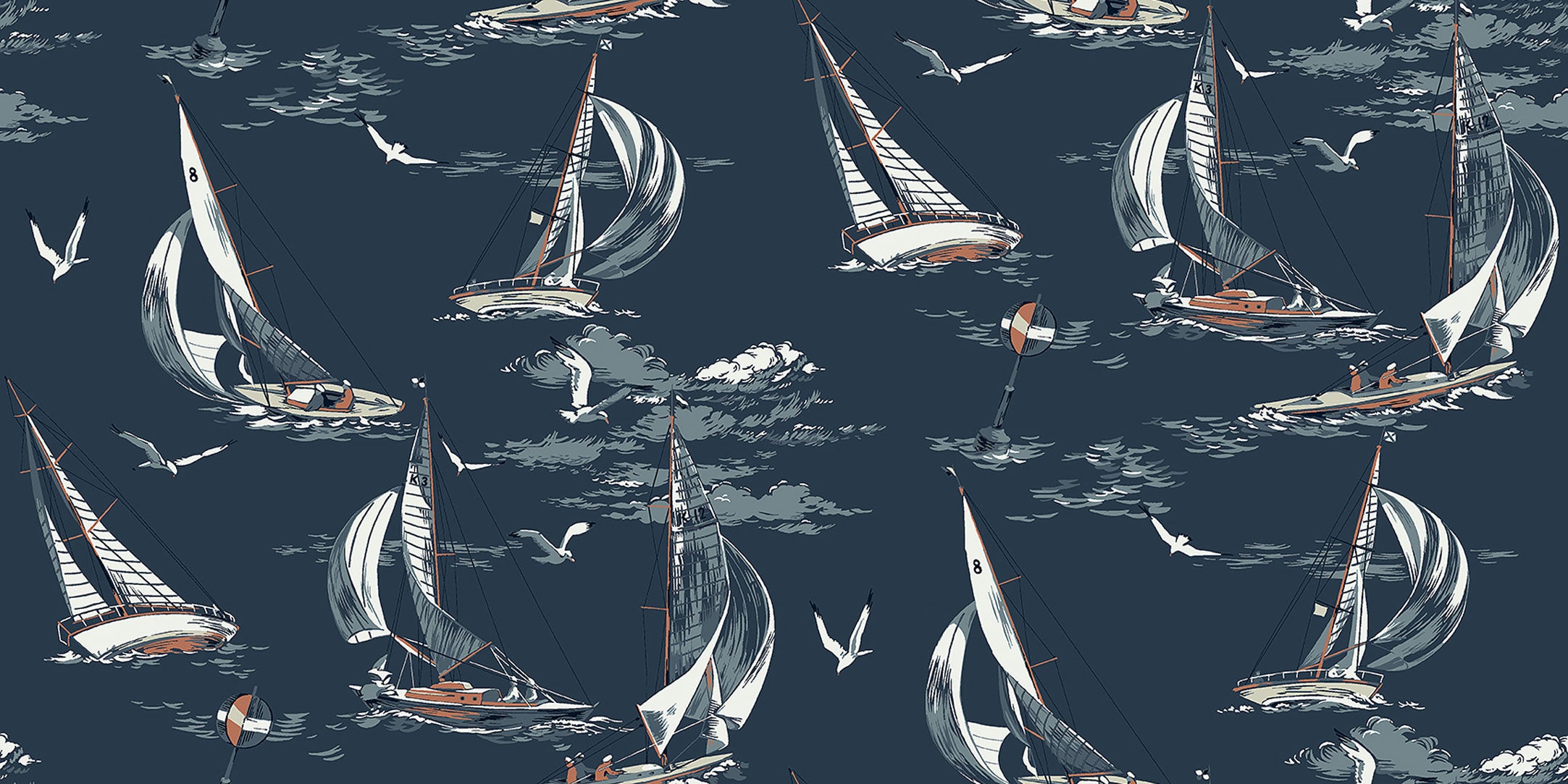 Sailboats, mörkblå