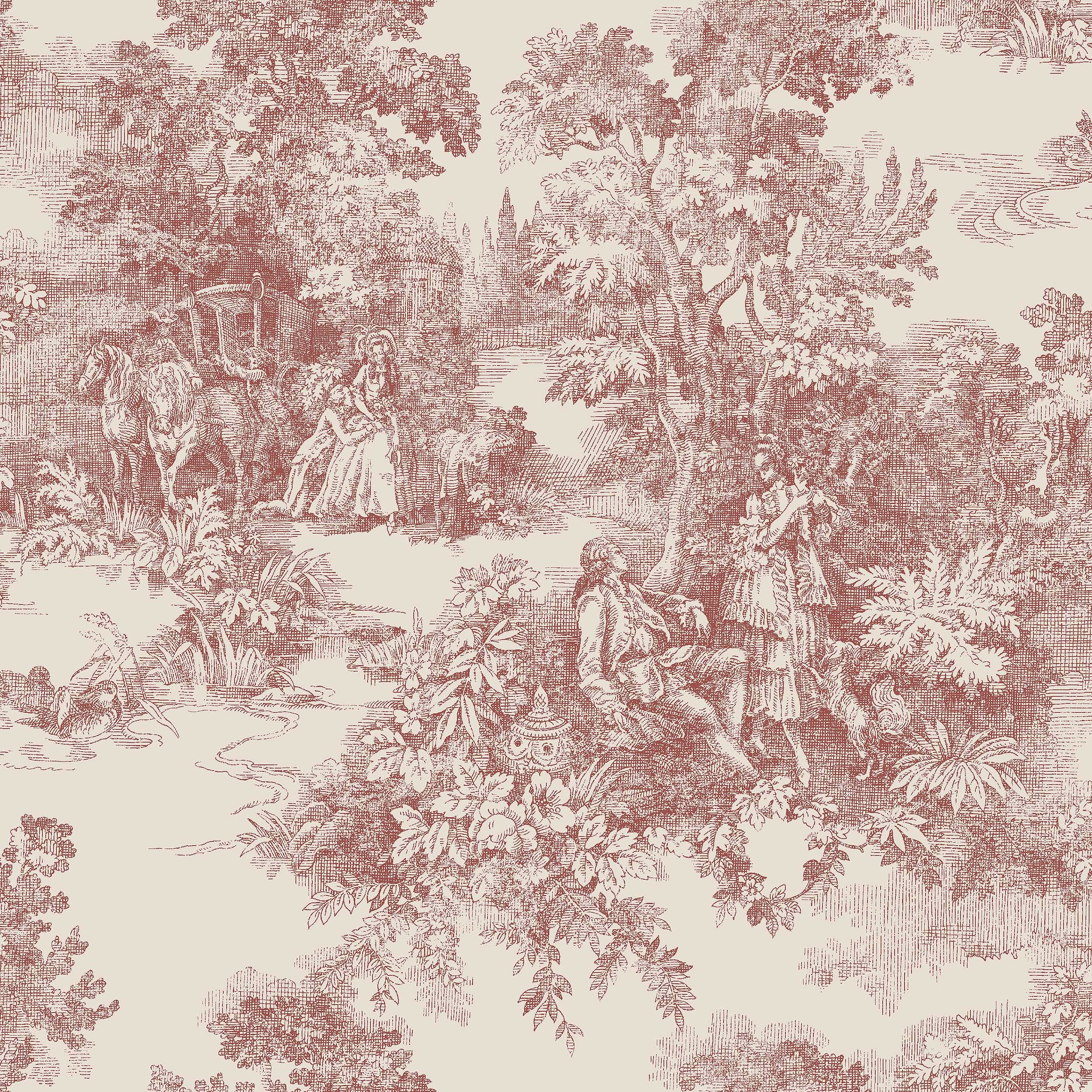 Toile de Jouy, röd