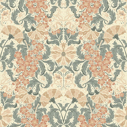 Öjvind, tapet i ljusbeige och rött