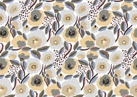 Marimekko Rosarium, beige och blå tapet