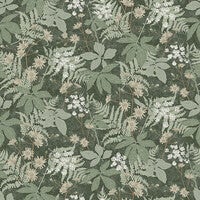 Lindskog, tapet i grön